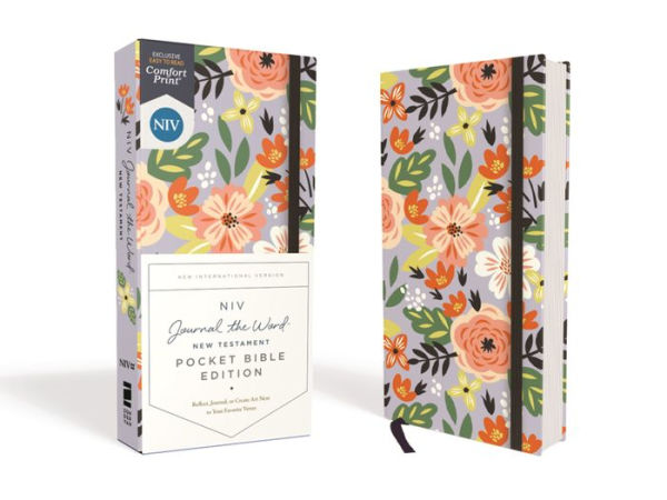 NIV, Journal the Word New Testament (Perfect for Note-Taking), Pocket Bible Edition, Hardcover, Floral, Red Letter, Comfort Print
