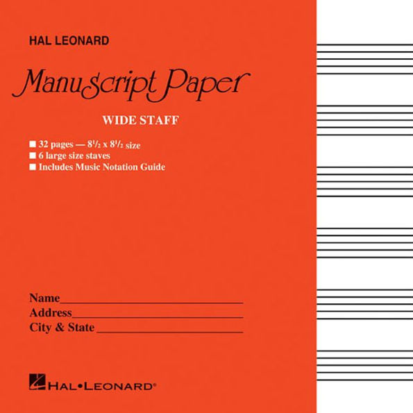 Wide Staff Manuscript Paper Red Cover