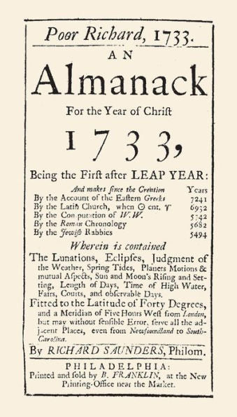Poor Richard's Almanack for 1733