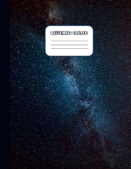 Navy Blue Astro Space Galaxy Pattern COMPOSITION NOTEBOOK: College Ruled Composition Notebook for Students, Kids & Teens - Wide Lined Ruled Pages (8.5 x 11) Large Journal Diary
