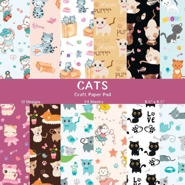Cats Craft Paper Pad: Cat Scrapbook Paper