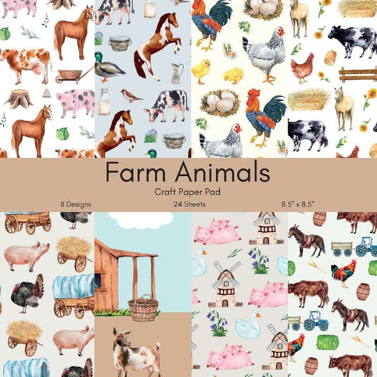 Farm Animals Craft Paper Pad: Farm Animals Scrapbook Paper