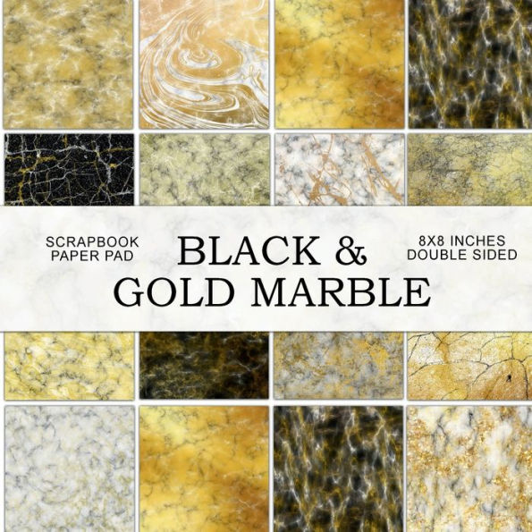 Marble: Black, White, and Gold Scrapbook Paper Pad