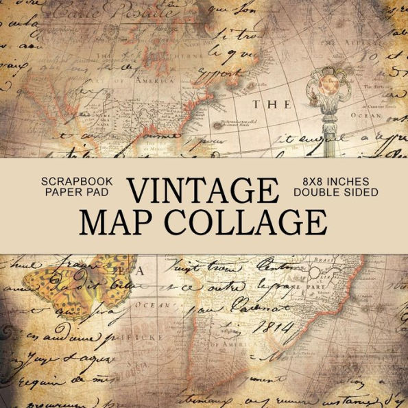 Vintage Maps and Writing Collage: Scrapbook Paper Pad