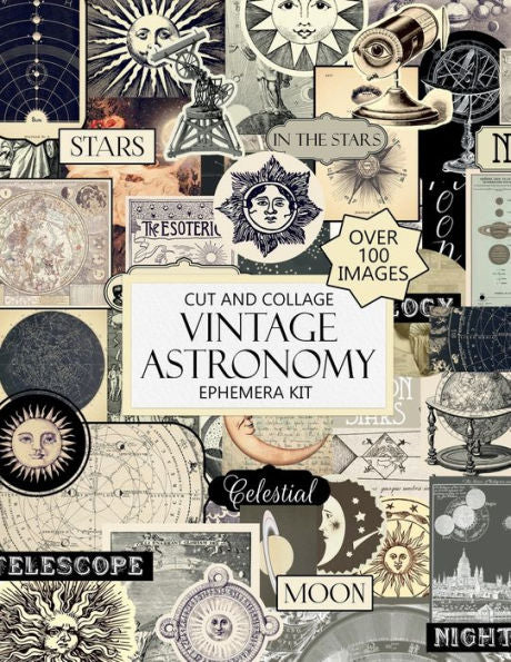 Vintage Astronomy Cut and Collage Ephemera Kit