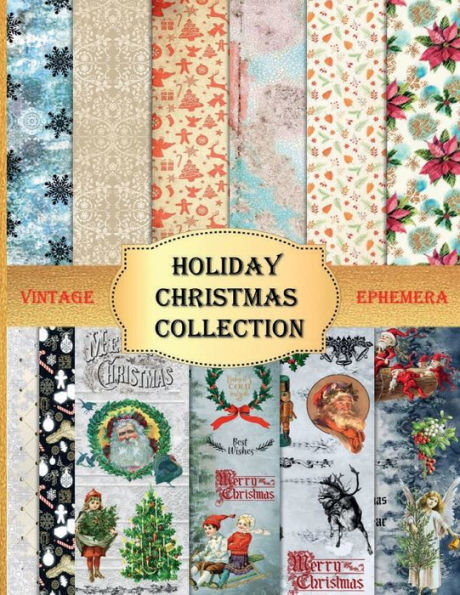 HOLIDAY CHRISTMAS COLLECTION Ephemera Vintage Cottagecore Scrapbook Paper Double Sided Pages Cut Out Multicolor Pads: THICK Pgs Scrapbooking Kit Collection - Decoupage, Bullet Junk Journal, Collage, DIY Craft Supplies Greeting Card Making