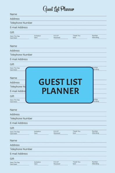 Guest List Planner: Organize and keep record of events, guest names, contact details and RSVPs