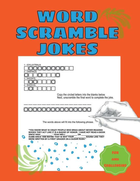 Word Scramble Jokes: Handheld Word Jumble Puzzle Book: Easy Jumble Puzzle Book For Adults