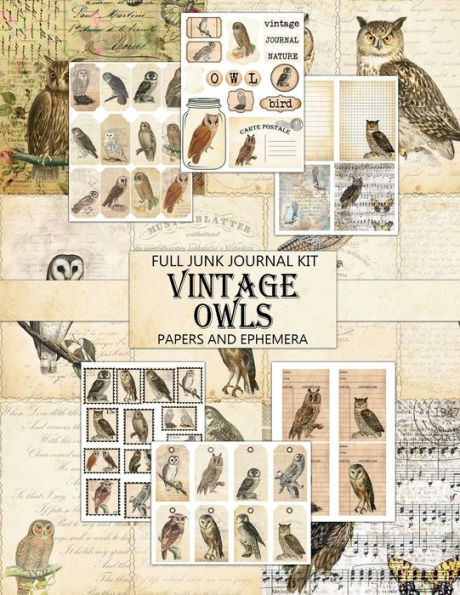 Vintage Owls: Junk Journal Kit