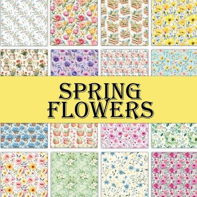 Spring Flowers: Scrapbook Paper Pad