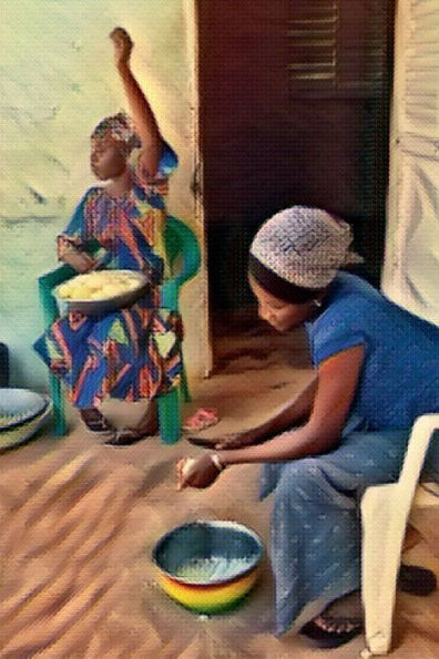 African Painting Beautiful Notebook Two Women: Notebook with Image of Two Senegalese Women Cooking